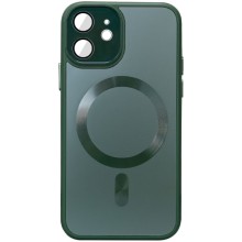 Чехол TPU+Glass Sapphire Midnight with MagSafe для Apple iPhone 12 (6.1") – Зеленый