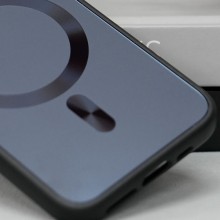 Чохол TPU+Glass Sapphire Midnight with MagSafe для Apple iPhone 12 (6.1") – Чорний