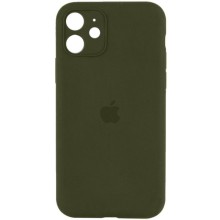 Чехол Silicone Case Full Camera Protective (AA) для Apple iPhone 12 (6.1") – Зеленый