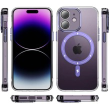 Чехол TPU+PC Colorful with MagSafe для Apple iPhone 12 (6.1") – Purple