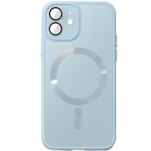 Чохол TPU+Glass Sapphire Midnight with MagSafe для Apple iPhone 12 (6.1") – Блакитний