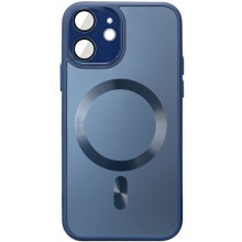 Чехол TPU+Glass Sapphire Midnight with MagSafe для Apple iPhone 12 (6.1") – Синий