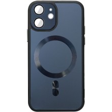 Чохол TPU+Glass Sapphire Midnight with MagSafe для Apple iPhone 12 (6.1") – Чорний