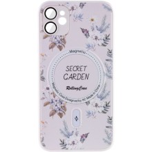 TPU+PC чехол Secret Garden with MagSafe для Apple iPhone 12 (6.1") – White