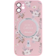 TPU+PC чехол Secret Garden with MagSafe для Apple iPhone 12 (6.1") – Pink