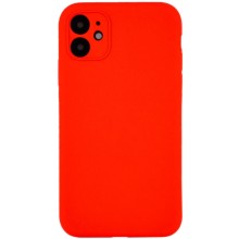 Чехол Silicone Case Full Camera Protective (AA) NO LOGO для Apple iPhone 12 (6.1") – Красный
