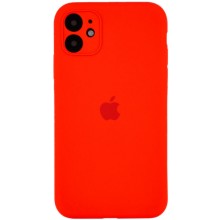 Чехол Silicone Case Full Camera Protective (AA) для Apple iPhone 12 (6.1") (Красный)