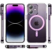 Чехол TPU+PC Colorful with MagSafe для Apple iPhone 12 (6.1") – Pink