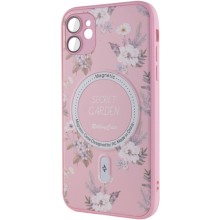 TPU+PC чехол Secret Garden with MagSafe для Apple iPhone 12 (6.1") – Pink