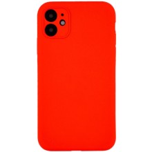 Чехол Silicone Case Full Camera Protective (AA) NO LOGO для Apple iPhone 12 (6.1") (Красный)