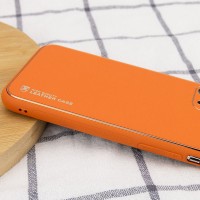 Кожаный чехол Xshield для Apple iPhone 12 (6.1") – Оранжевый