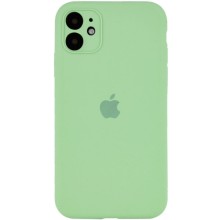 Чехол Silicone Case Full Camera Protective (AA) для Apple iPhone 12 (6.1") (Мятный)