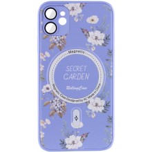 TPU+PC чехол Secret Garden with MagSafe для Apple iPhone 12 (6.1") – Лиловый