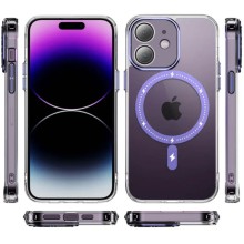 Чохол TPU+PC Colorful with MagSafe для Apple iPhone 12 (6.1") – Фіолетовий