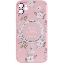 TPU+PC чохол Secret Garden with MagSafe для Apple iPhone 12 (6.1") – Рожевий