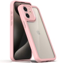 TPU чехол Transparent + Colour 1,5mm для Apple iPhone 12 (6.1") – Розовый