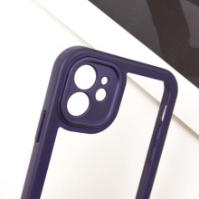 TPU чехол Transparent + Colour 1,5mm для Apple iPhone 12 (6.1") – Фиолетовый