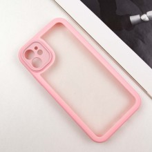 TPU чехол Transparent + Colour 1,5mm для Apple iPhone 12 (6.1") – Розовый