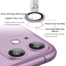 Захисне скло Metal Classic на камеру (у упак.) для Apple iPhone 12 / 12 mini / 11 – Фіолетовий