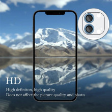 Защитное стекло Metal Shine на камеру (в упак.) для Apple iPhone 12 / 12 mini / 11 – Синий