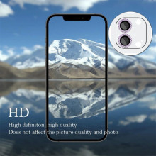 Защитное стекло Metal Shine на камеру (в упак.) для Apple iPhone 12 / 12 mini / 11 – Фиолетовый