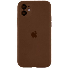 Чехол Silicone Case Full Camera Protective (AA) для Apple iPhone 12 (6.1") (Коричневый)