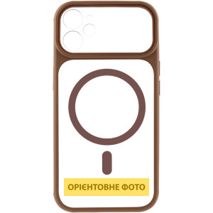 Чехол TPU+PC GETMAN Moon Clear with MagSafe для Apple iPhone 12 (6.1") – Brown