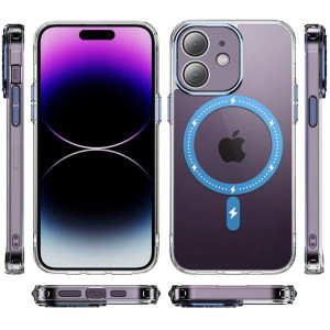 Чохол TPU+PC Colorful with MagSafe для Apple iPhone 12 (6.1") – Blue