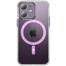Чехол TPU+PC Colorful with MagSafe для Apple iPhone 12 (6.1") – Pink