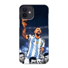 Чехлы для iPhone 12 (Leo чемпион) (AlphaPrint) (Месси с кубком)