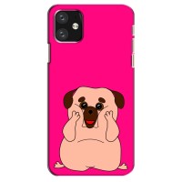 Чехол (ТПУ) Милые собачки для iPhone 12 – Веселый Мопсик