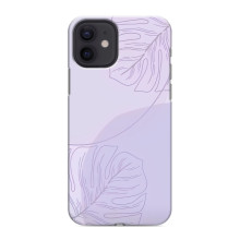 Чехол цветочный дизайн для iPhone 12 – Монстера фиолетовая