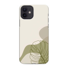 Силконовий чохол з принтом в квітах на iPhone 12 – Монстера зелена