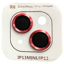 Защитное стекло Metal Classic на камеру (в упак.) для Apple iPhone 13 mini / 13 – Красный