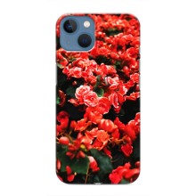 Чехлы с Цветами для iPhone 13 Mini (VPrint) (Цветы красные)