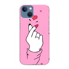 Чехол с принтом для iPhone 13 Mini (AlphaPrint - Знак сердечка) – Знак Love