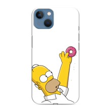 Чjхол з Сімпсонами для iPhone 13 Mini (VPrint) (Гомер з пончиком)