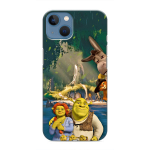 Печатный чехол с принтом Шрек для iPhone 13 Mini – Шрек и Фиона