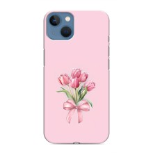 Чехол с розовым рисунком для iPhone 13 Mini (Букет цветов)