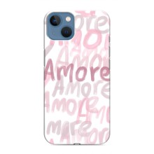 Чехол с розовым рисунком для iPhone 13 Mini (Любовь)