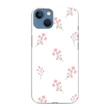 Чехол с розовым рисунком для iPhone 13 Mini (Розовые цветы)