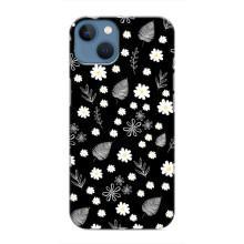 Чохли з тематикою "КВІТИ" на iPhone 13 Mini (цвітіння на чорному)