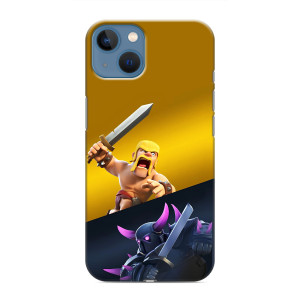 Чехол з героями Клеш Рояль для iPhone 13 Mini – Варвар против Пекка