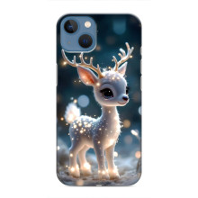 Яркий чехол для iPhone 13 Mini с Зимними Оленятами