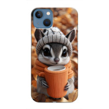 Печатный чехол «Зверята с кофе» для iPhone 13 Mini