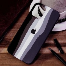 Чохол Silicone case Full Rainbow для Apple iPhone 13 Pro Max (6.7") – Чорний