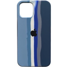 Чохол Silicone case Full Rainbow для Apple iPhone 13 Pro Max (6.7") – Блакитний