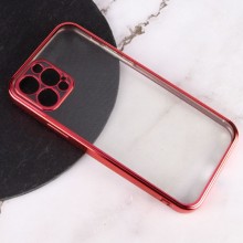 Прозрачный силиконовый чехол глянцевая окантовка Full Camera для Apple iPhone 13 Pro Max (6.7") – Красный