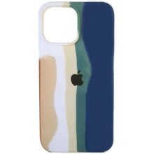 Чохол Silicone case Full Rainbow для Apple iPhone 13 Pro Max (6.7") – Білий