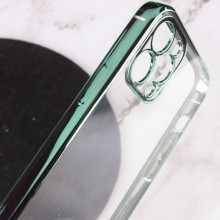Прозрачный силиконовый чехол глянцевая окантовка Full Camera для Apple iPhone 13 Pro Max (6.7") – Зеленый